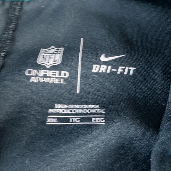 🔔2/$15 XXL NIKE NFL JACKSONVILLE JAGS DRI-FIT BLACK & SILVER TEAL STRIPE POLO - Picture 6 of 9